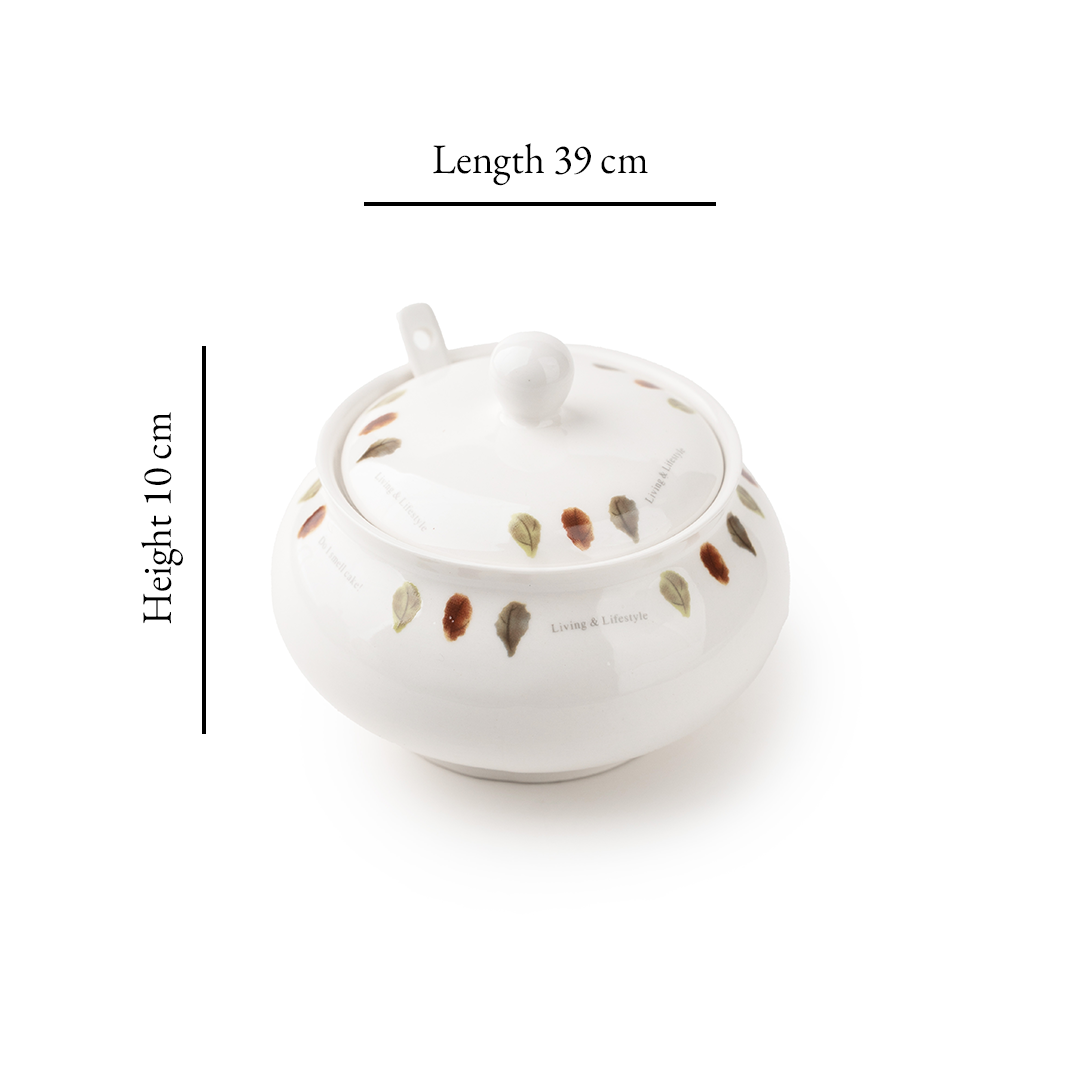 TAKISSO Sugar Bowl with Lid Pack of 3 (350ml)