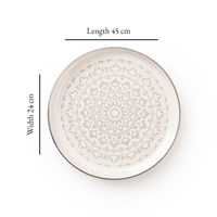 TAKISSO Round Ceramic Plates with Mandala Art Set of 6