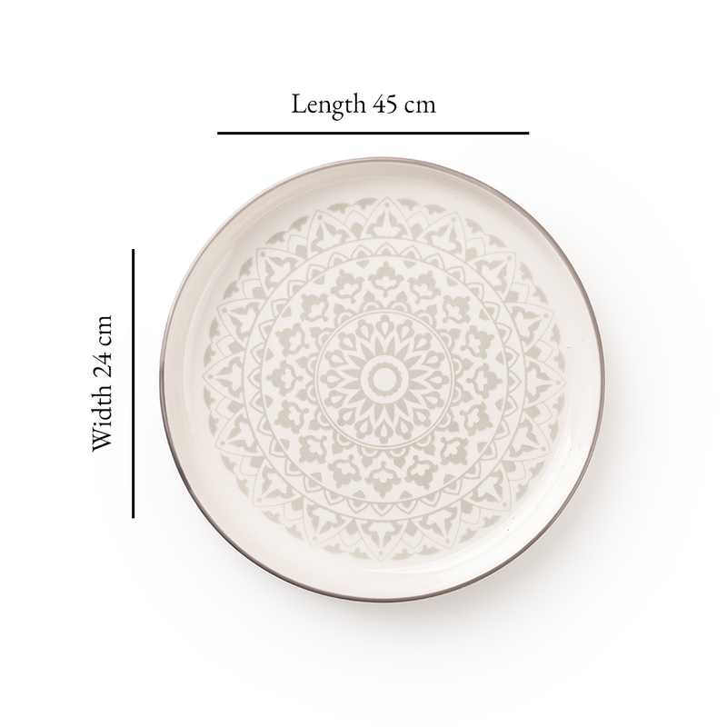 TAKISSO Round Ceramic Plates with Mandala Art Set of 6