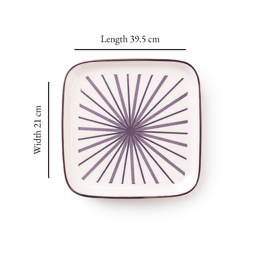 TAKISSO Square Ceramic Plates with Mandala Art Set of 6