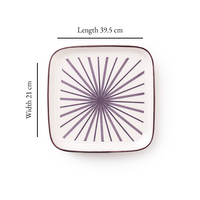 TAKISSO Square Ceramic Plates with Mandala Art Set of 6