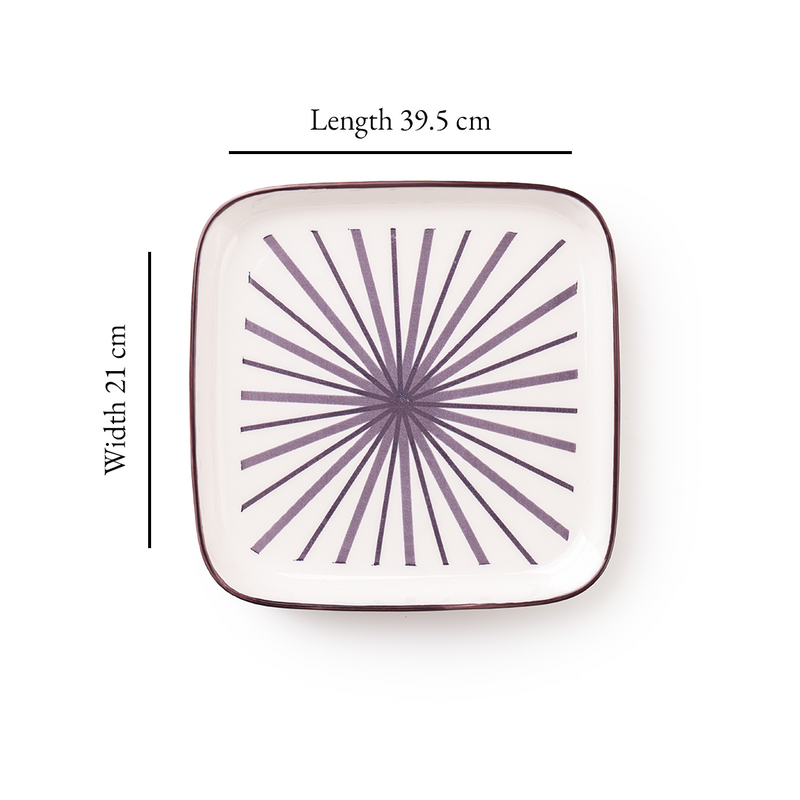 TAKISSO Square Ceramic Plates with Mandala Art Set of 6