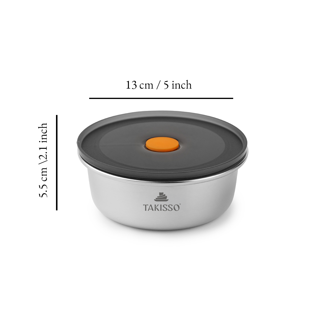 TAKISSO Premium Thermal Lock Stainless Steel Lunch Box Set of 1 (450ml)