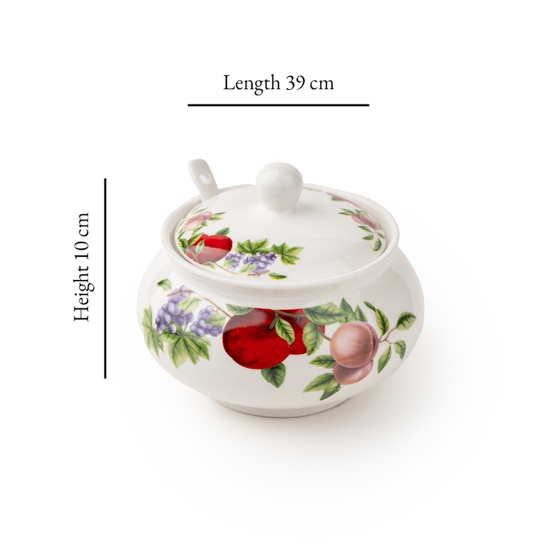TAKISSO Sugar Bowl with Lid Pack of 3 (350ml)