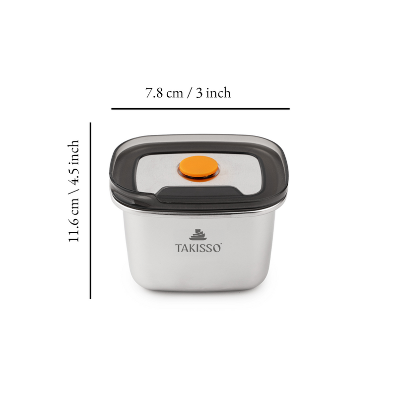 TAKISSO Premium Thermal Lock Stainless Steel Lunch Box Set of 1 (450ml)