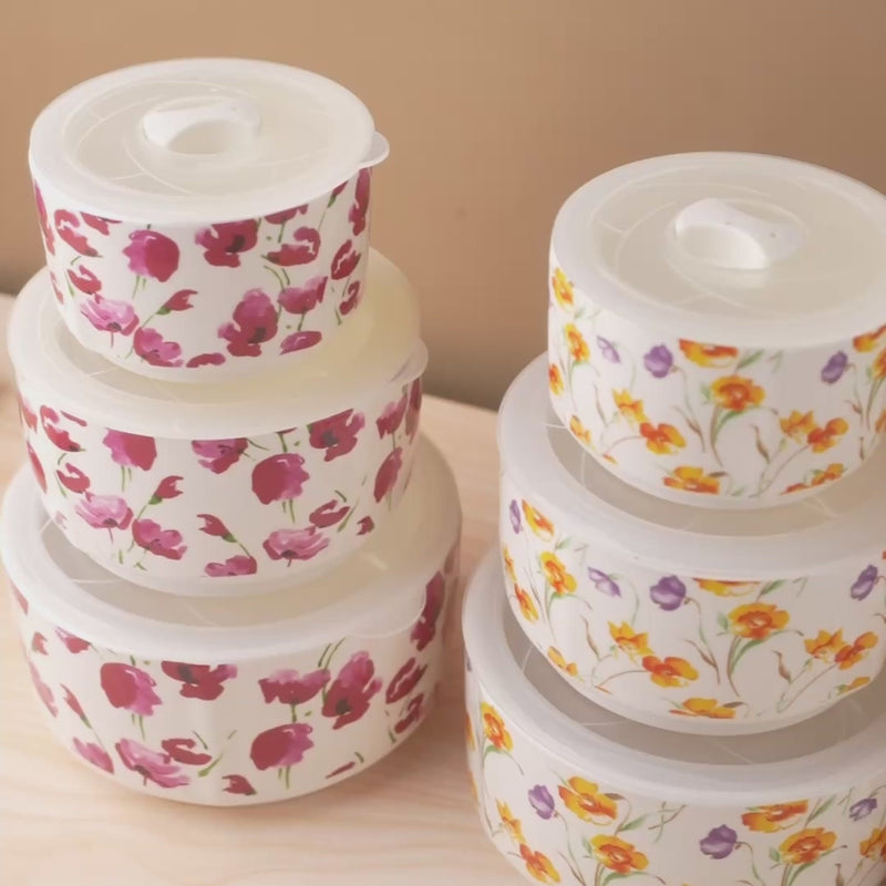 TAKISSO Bowls Food Storage Bowl with Lids (300ml, 600ml & 1000ml)