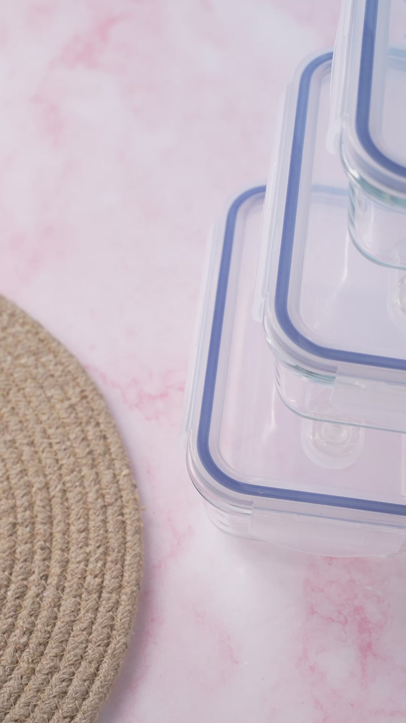 TAKISSO Borosilicate Glass Lunch Box Set of 3