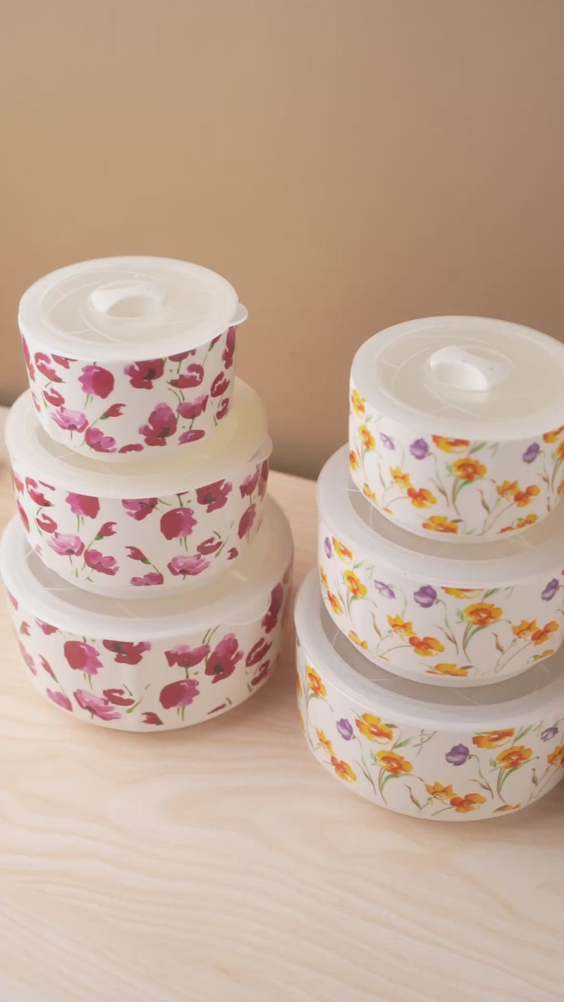 TAKISSO Bowls Food Storage Bowl with Lids (300ml, 600ml & 1000ml)