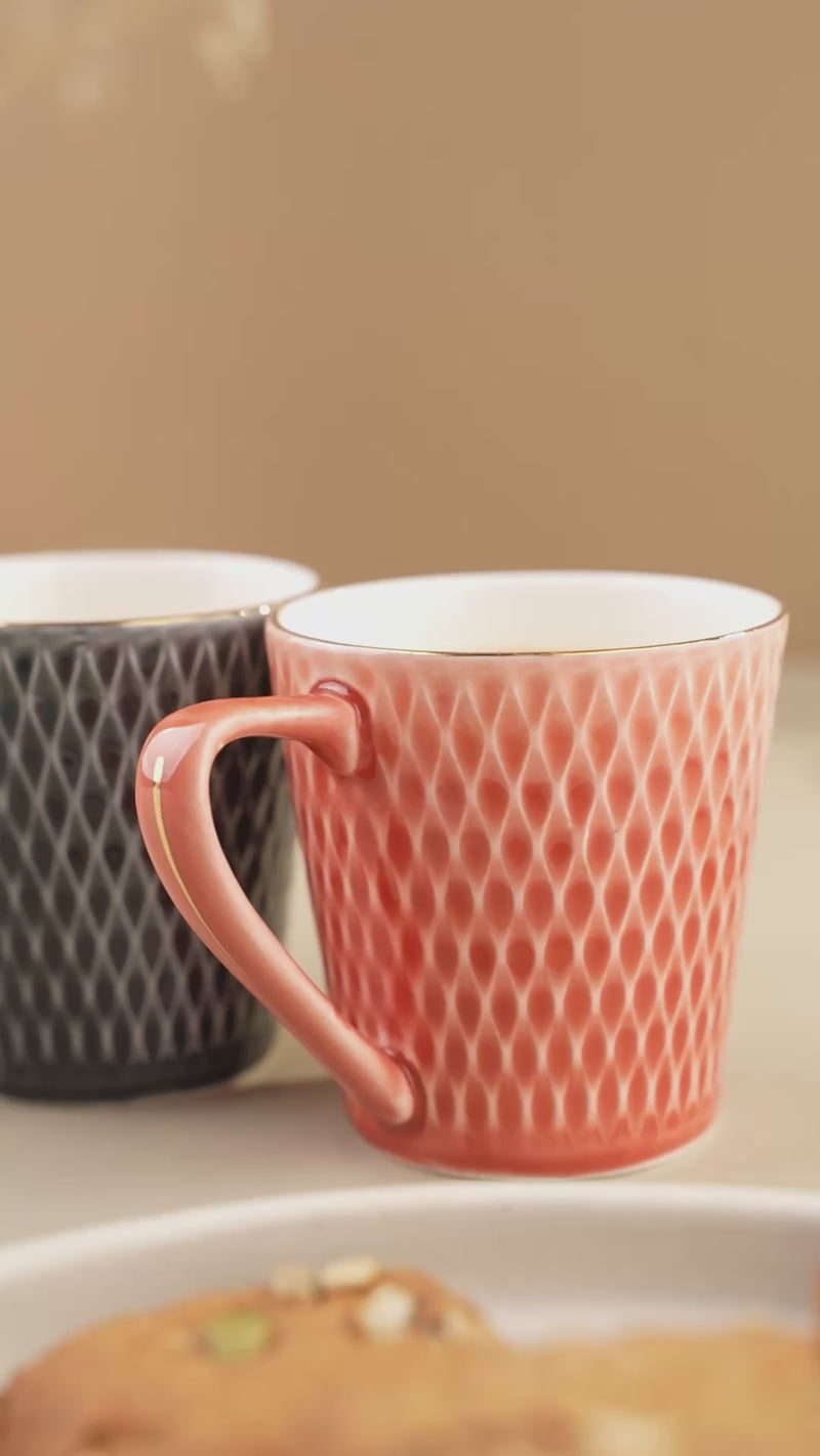 TAKISSO Ceramic Tea-Coffee Mug Set of 6 (180ml)