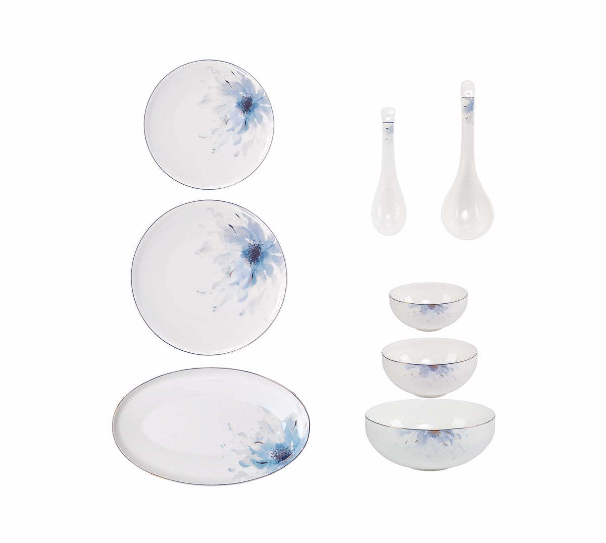 TAKISSO Blue Fountain Dinner Set