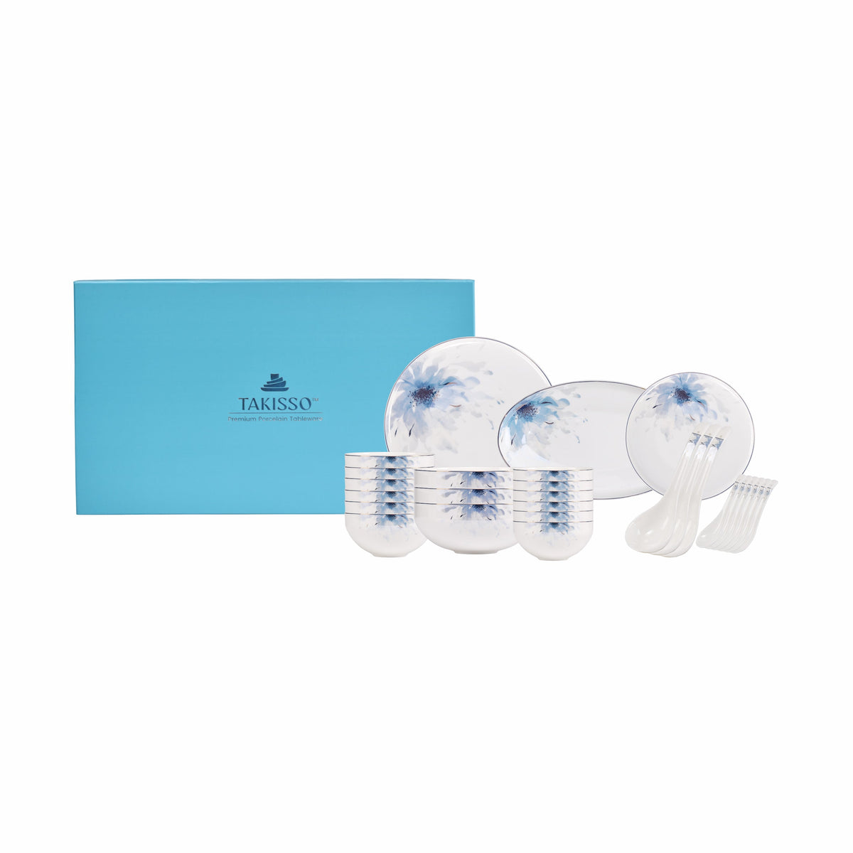 TAKISSO Blue Fountain Dinner Set