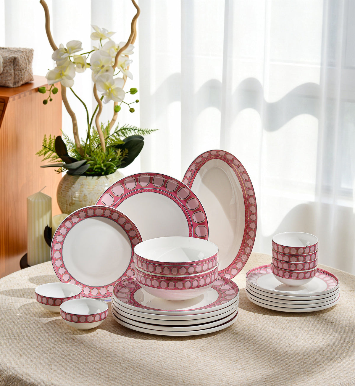 TAKISSO Pink Sapphire Dinner Set