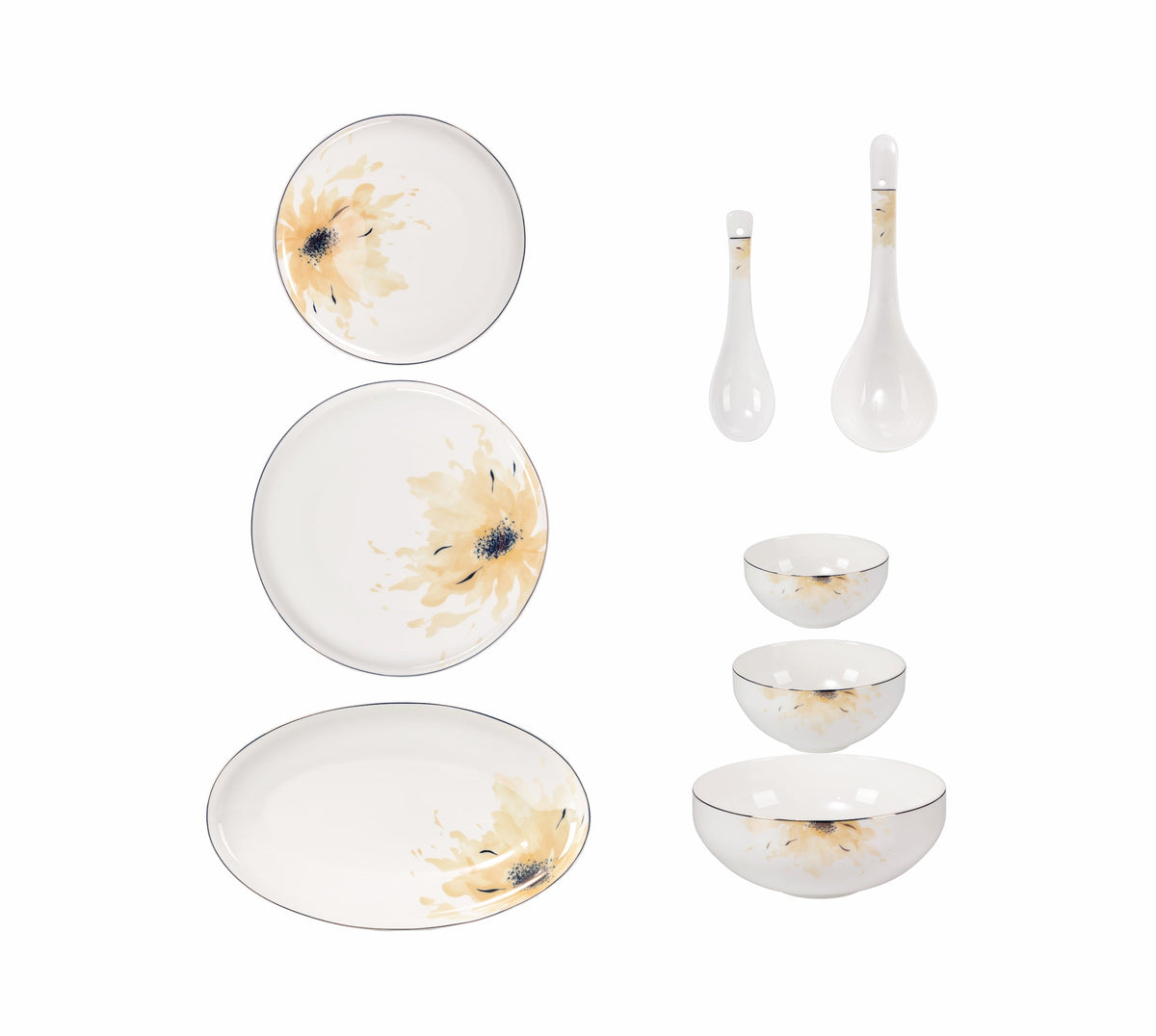 TAKISSO Yellow Fountain Dinner Set