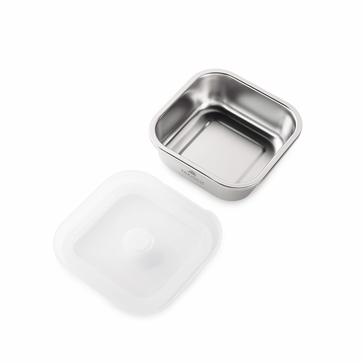 TAKISSO Square - Flat - 500ml Microwave Safe Container (With Push-Pull Airtight Mechanism)
