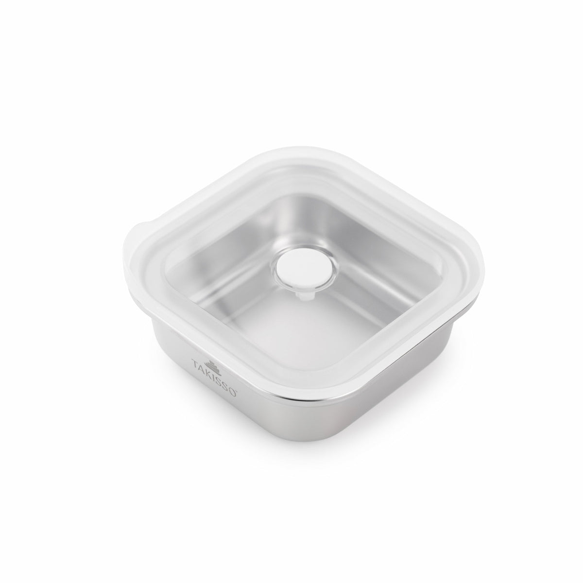 TAKISSO Square - Flat - 500ml Microwave Safe Container (With Push-Pull Airtight Mechanism)