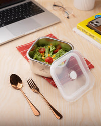 TAKISSO Square - 800ml Microwave Safe Container (With Push-Pull Airtight Mechanism)