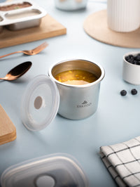 TAKISSO Round - Tall - 530ml Microwave Safe Container (With Push-Pull Airtight Mechanism)