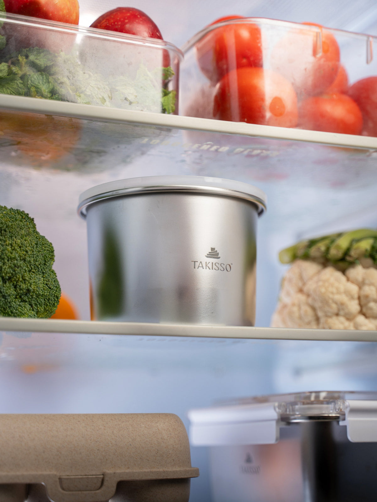 TAKISSO Round - Big - 900ml Microwave Safe Container (With Push-Pull Airtight Mechanism)