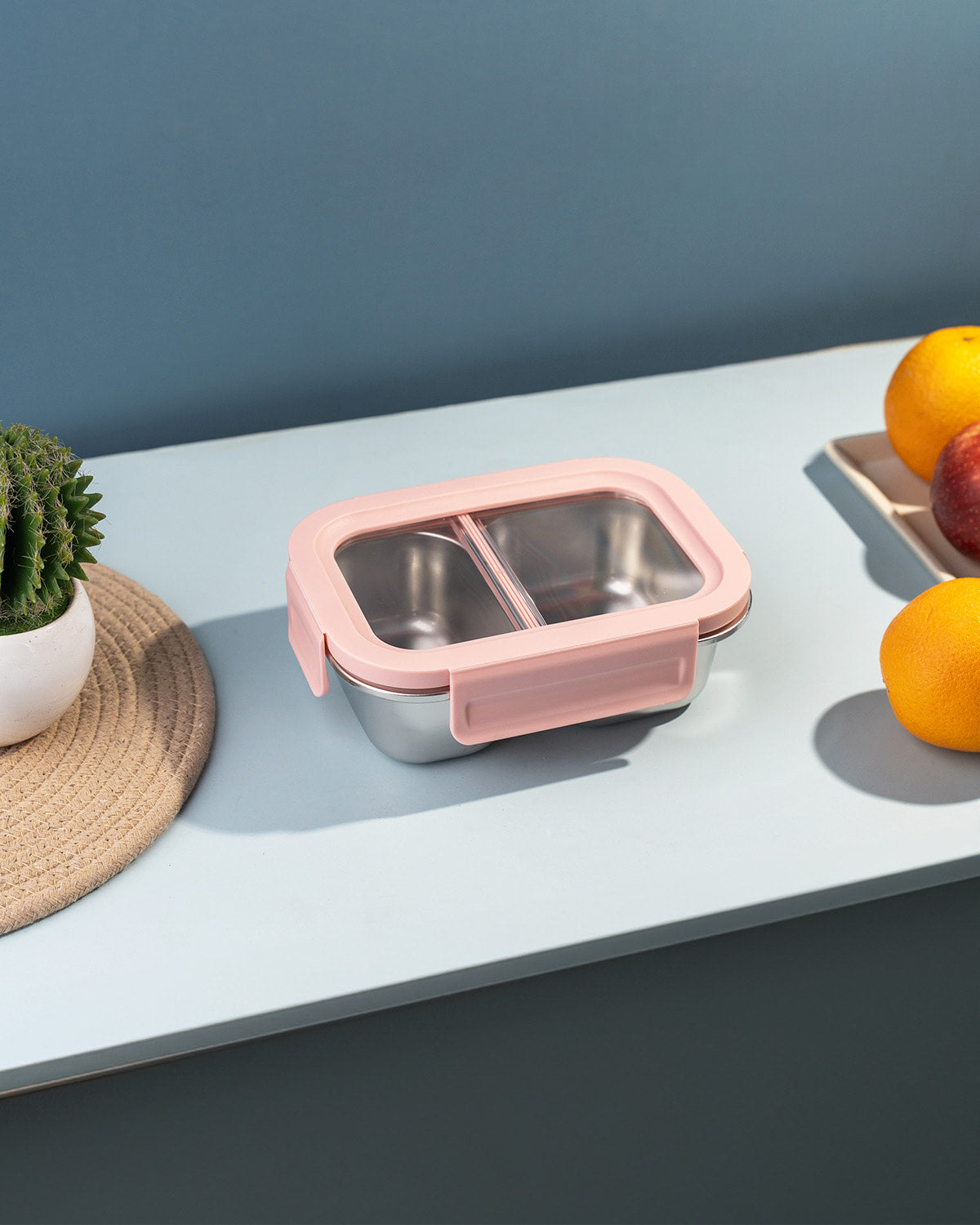 TAKISSO 2-Partition - 600ml - Microwave Safe Container / Tiffin / Lunch Box