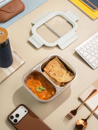 TAKISSO 2-Partition - 1000ml - Microwave Safe Container / Tiffin / Lunch Box