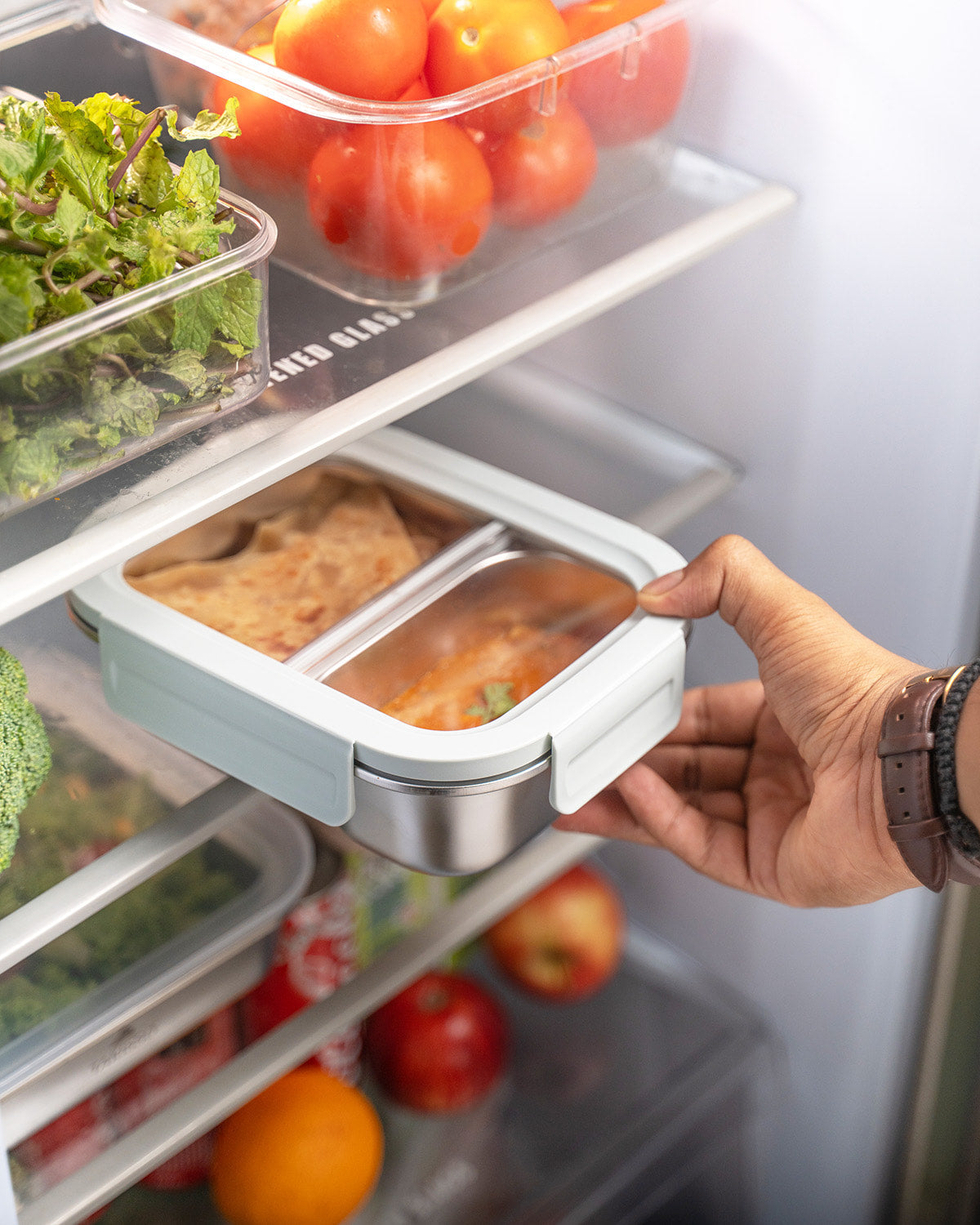 TAKISSO 2-Partition - 1000ml - Microwave Safe Container / Tiffin / Lunch Box