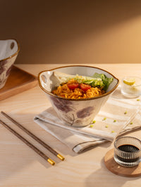 TAKISSO Porcelain Ramen Bowl Set (2 Bowls + 2 Chopstick)