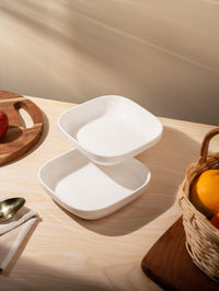 TAKISSO Porcelain Square Bowl Set of 2