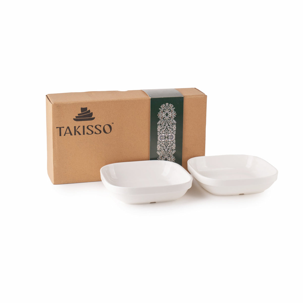 TAKISSO Porcelain Square Bowl Set of 2