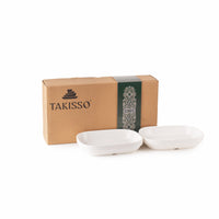 TAKISSO Porcelain Rectangular Bowl Set of 2