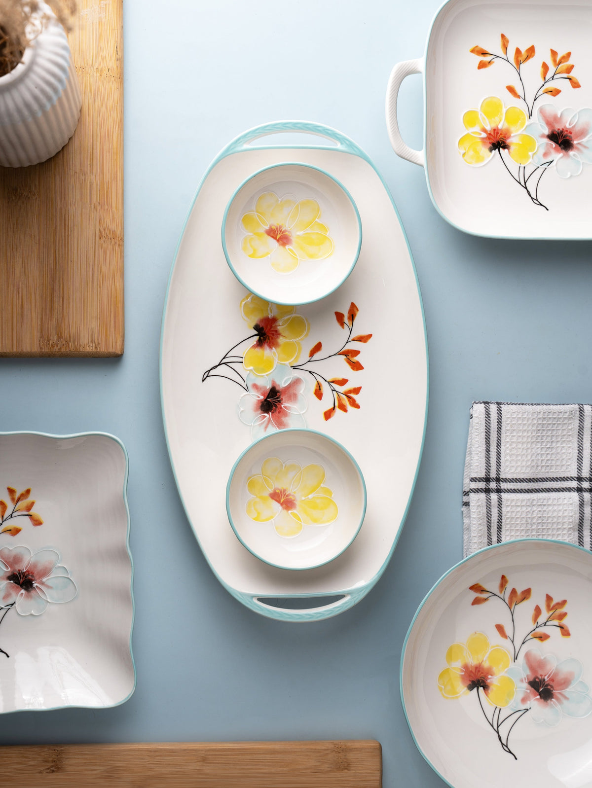 TAKISSO Porcelain Platter Set of 6