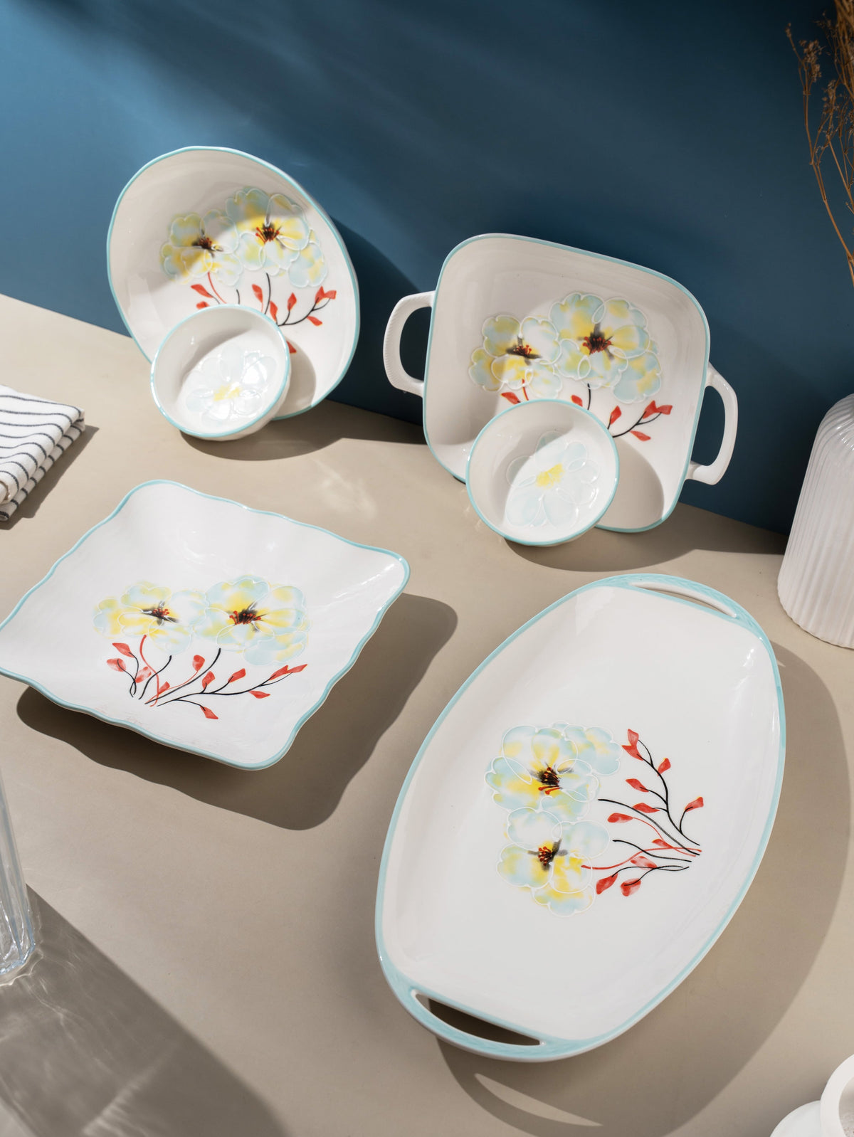 TAKISSO Porcelain Platter Set of 6