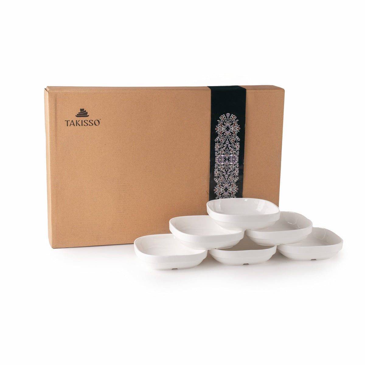 TAKISSO Porcelain Square Bowl Set of 6